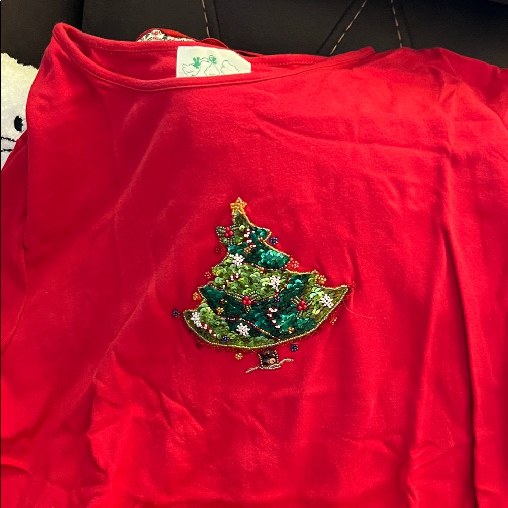 Quacker Factory Long Sleeved Holiday T-shirt